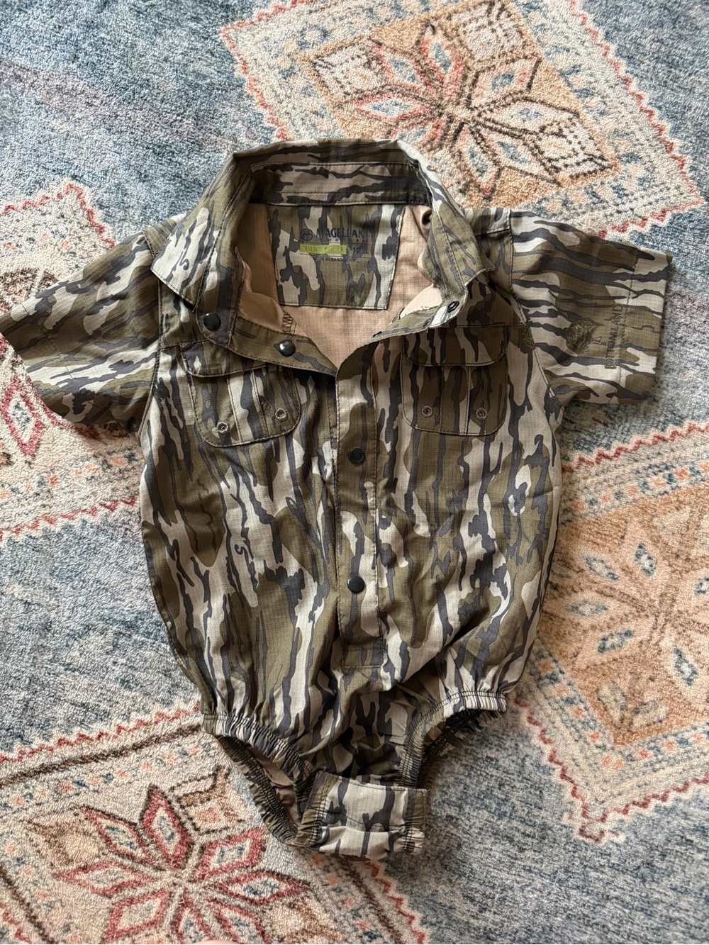 Magellan Outdoors - Bottomlands Camo Short-Sleeve One-Piece Baby Onesie